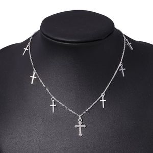 Silver Crucifix Cross Chain Necklace